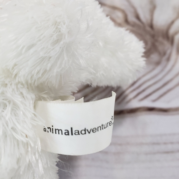 Animal Adventure Silky White Bunny Rabbit Pink Tulip Sweater 5 Inch Plush Toy 09 - Picture 6 of 9